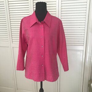 💕Karen Kane 100% Silk Embellished Blouse – M